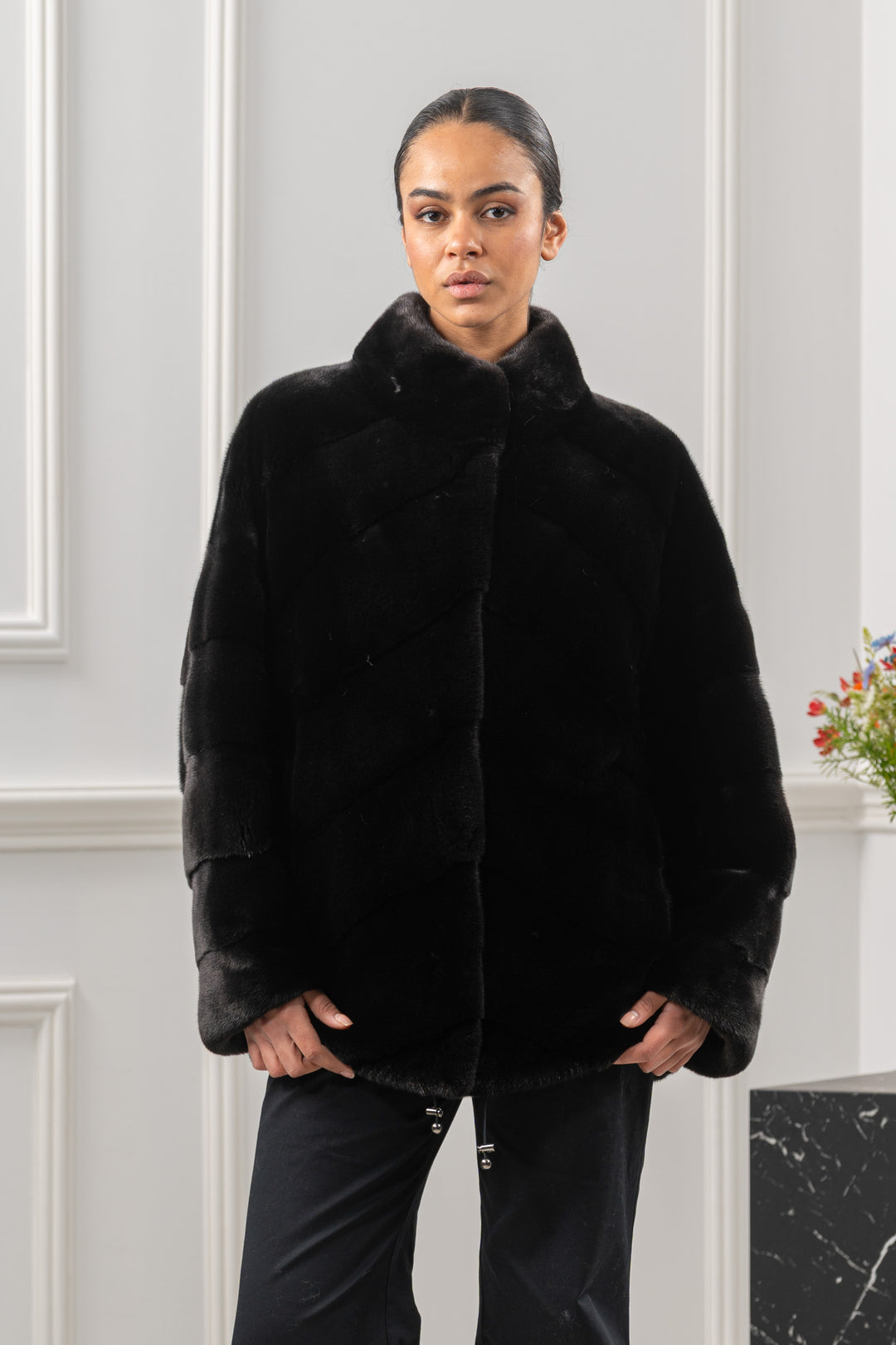 Premium Blackglama Mink fur coat for a sophisticated style