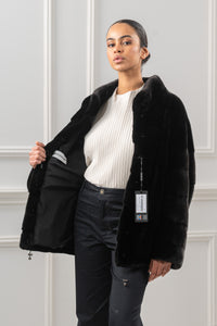 Chic Blackglama Mink fur coat by manzari for a bold statement