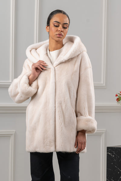 model wearing mink fur