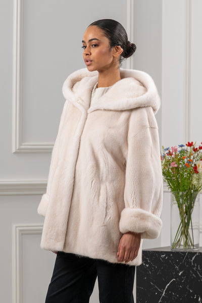 model wearing mink fur