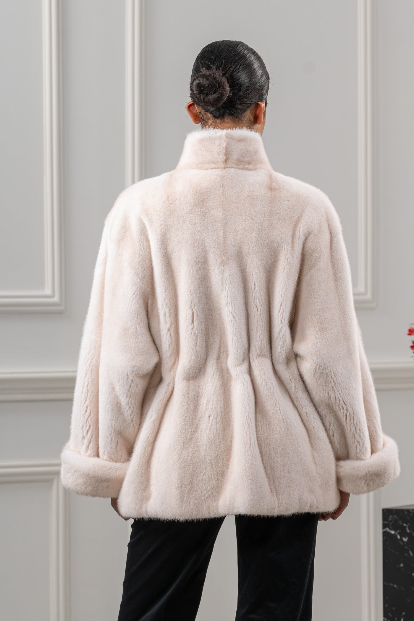model wearing mink fur