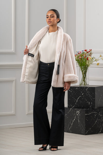 model wearing mink fur