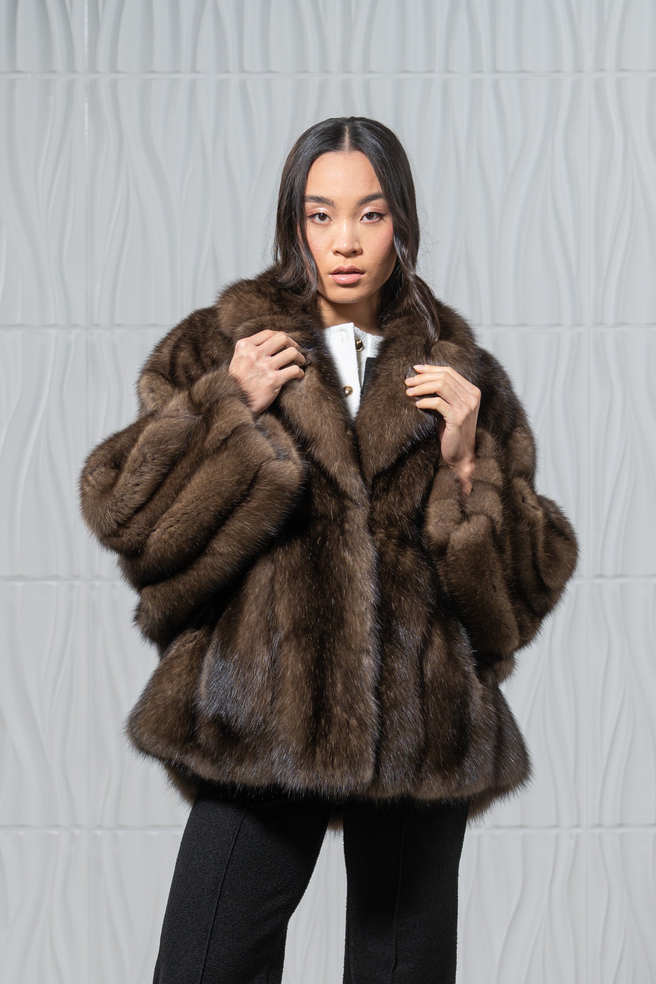 Russian Sable Platinum Skin Natural Long Hair Short Jacket L1,7 S/S 17M633