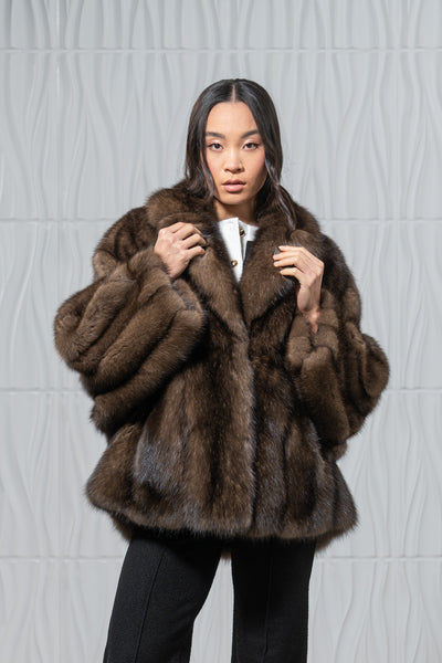 Russian Sable Platinum Skin Natural Long Hair Short Jacket L1,7 S/S 17M633