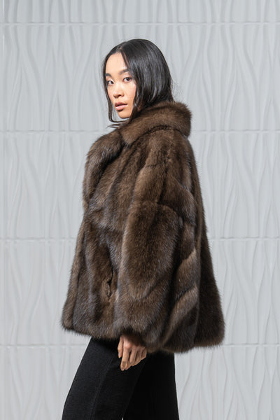 Russian Sable Platinum Skin Natural Long Hair Short Jacket L1,7 S/S 17M633