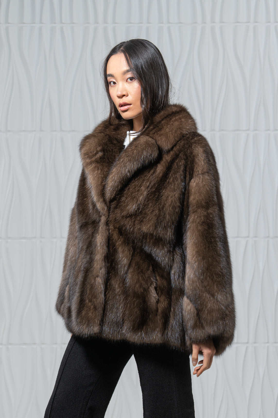 Platinum Russian Sable Short Jacket - Women&