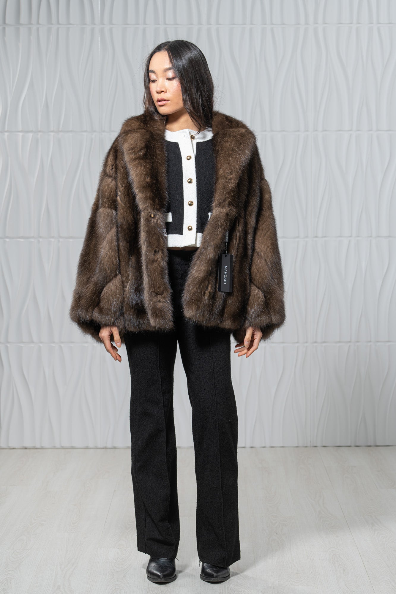 Russian Sable Platinum Skin Natural Long Hair Short Jacket L1,7 S/S 17M633