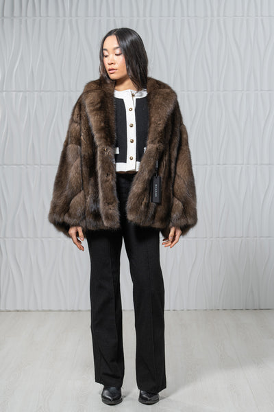 Russian Sable Platinum Skin Natural Long Hair Short Jacket L1,7 S/S 17M633