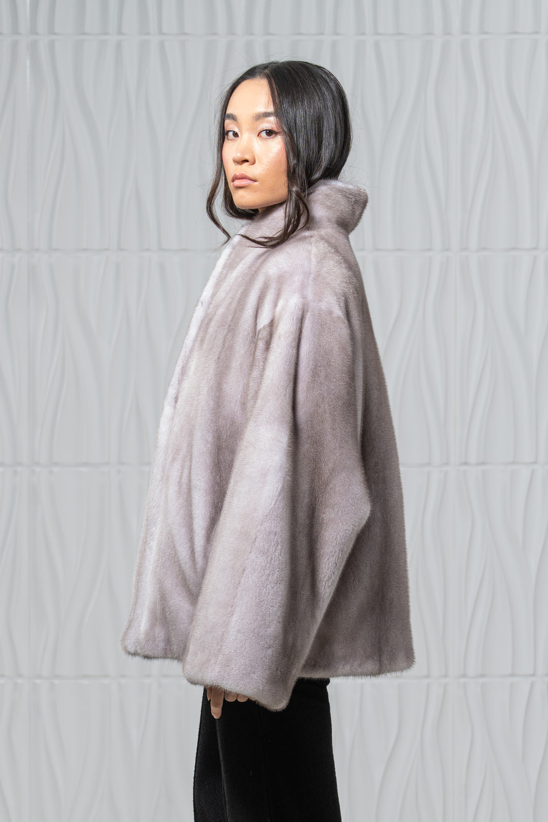 Silver Blue Mink Fur Short Jacket - Women&