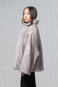 Silver Blue Mink Fur Short Jacket - Women&
