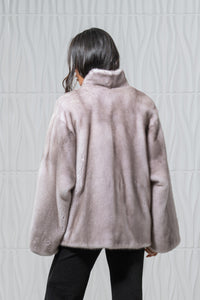 Silver Blue Mink Fur Short Jacket - Women&