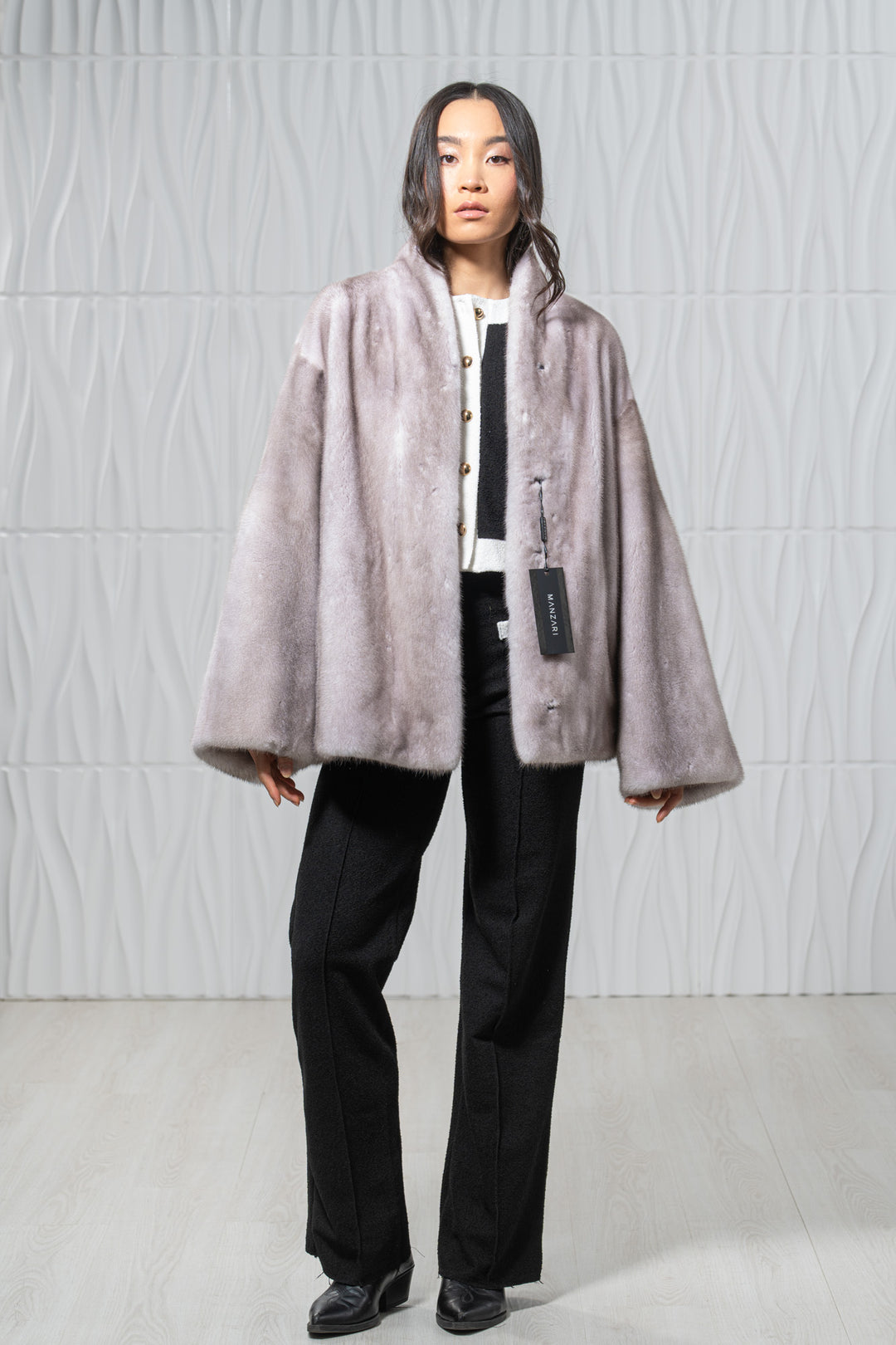 Silver Blue Mink Fur Short Jacket - Women&