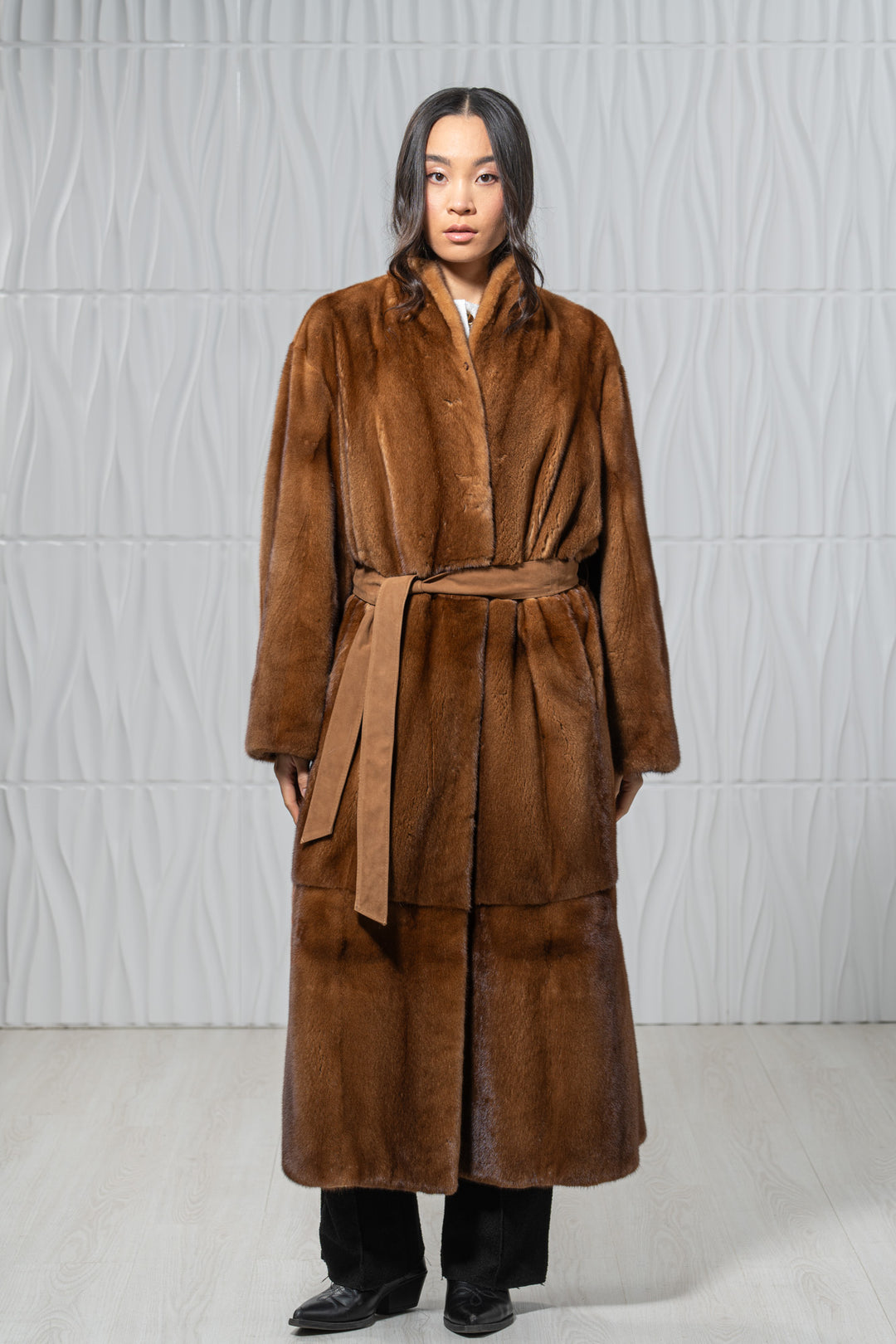 Gold Mink Fur Coat - Women&