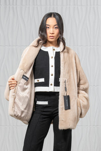Palomino Mink Fur Short Jacket - Women&