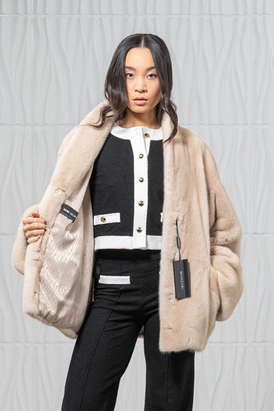 Palomino Mink Fur Short Jacket - Women's Velvet Short Jacket L/O 26M5133