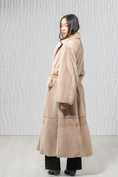 Palomino Mink Fur Coat - Women's Velvet Coat S/S 19M752Γ305