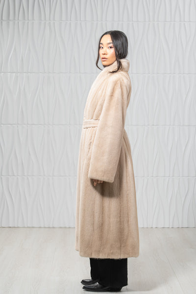 Palomino Mink Fur Coat - Women's Velvet Coat L/O 22M7950