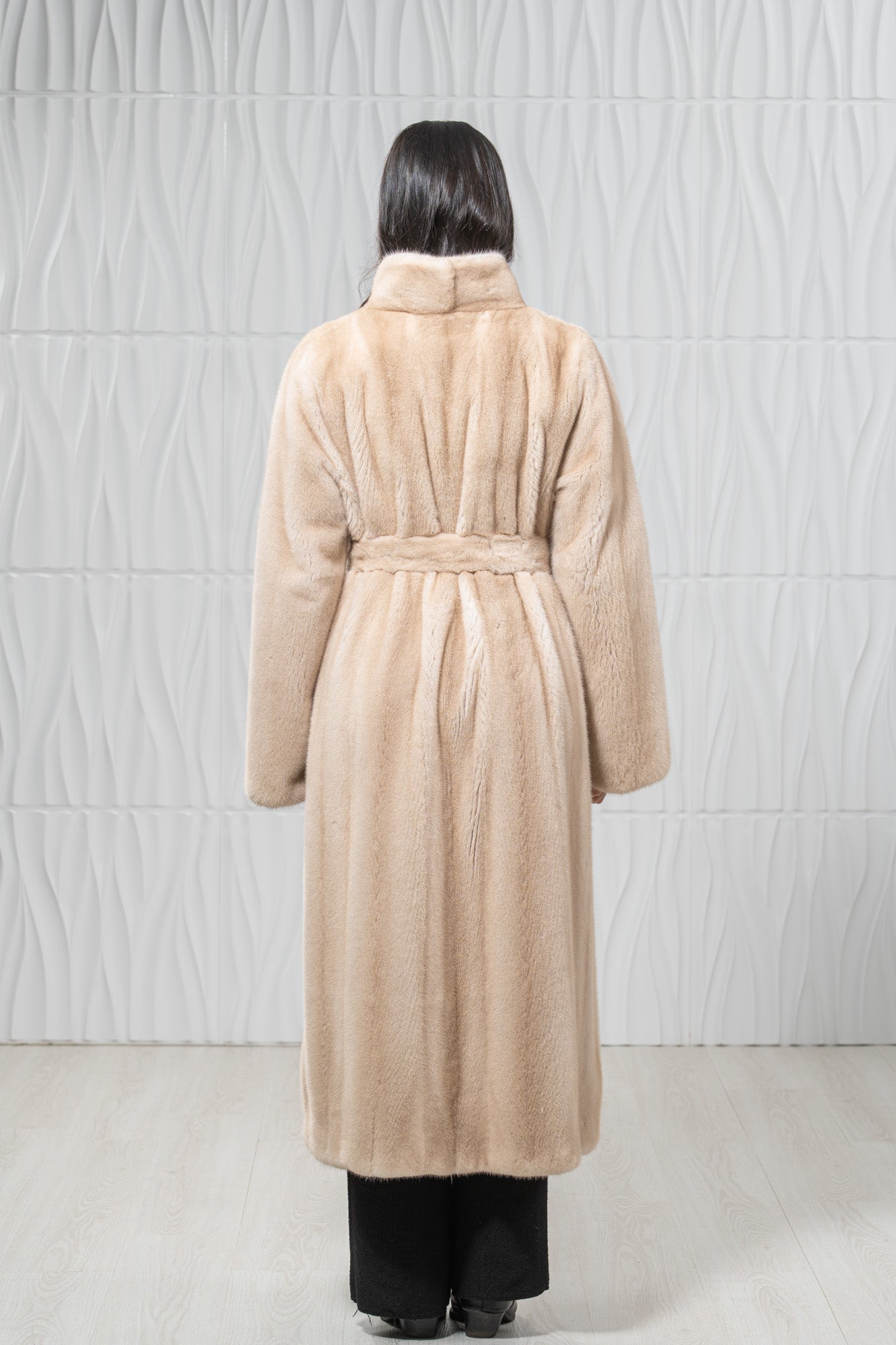 Palomino Mink Fur Coat - Women's Velvet Coat L/O 22M7950