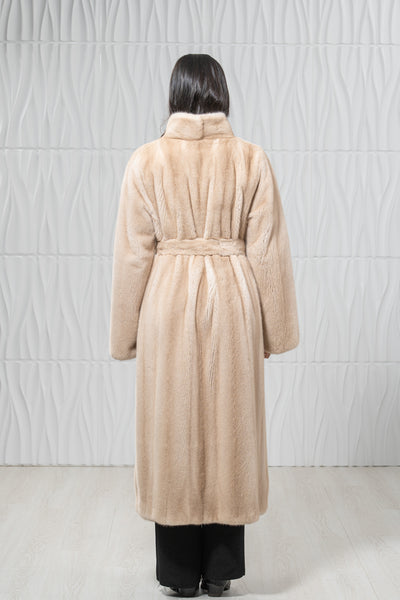 Palomino Mink Fur Coat - Women's Velvet Coat L/O 22M7950