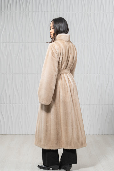 Palomino Mink Fur Coat - Women's Velvet Coat L/O 22M7950