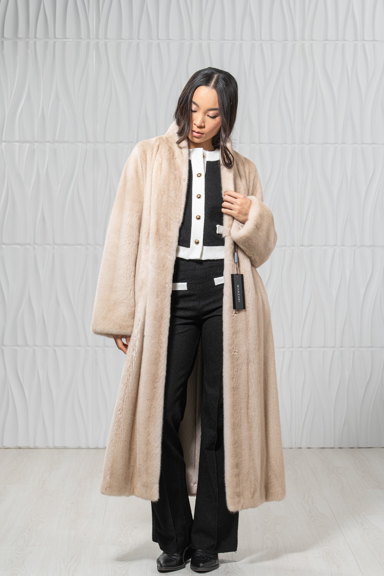 Palomino Mink Fur Coat - Women's Velvet Coat L/O 22M7950