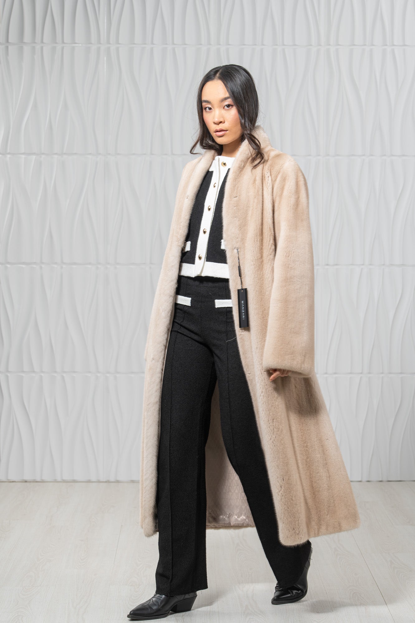 Palomino Mink Fur Coat - Women's Velvet Coat L/O 22M7950