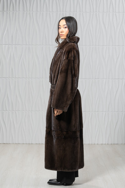 Star Light Mink Fur Coat - Women's Velvet Coat S/S 25Μ5499