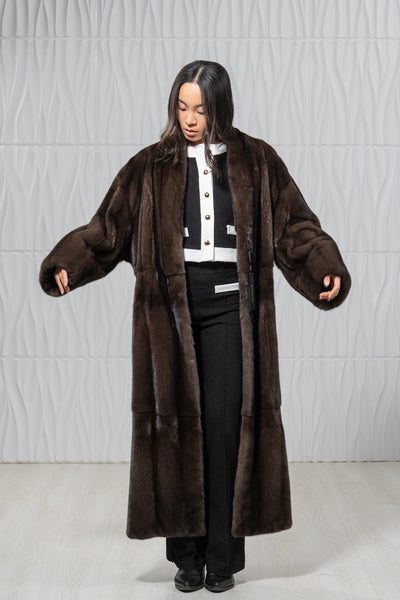 Star Light Mink Fur Coat - Women's Velvet Coat S/S 25Μ5499