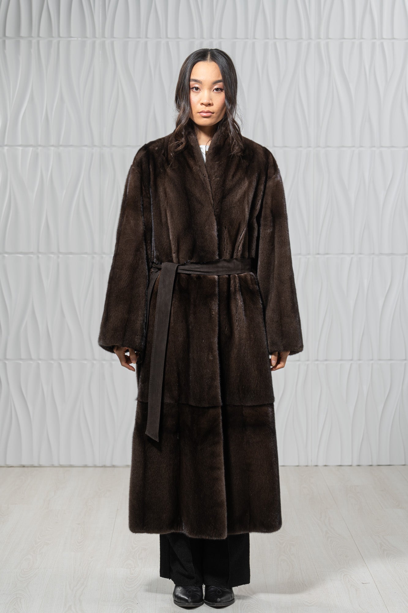Star Light Mink Fur Coat - Women's Velvet Coat S/S 24M4133