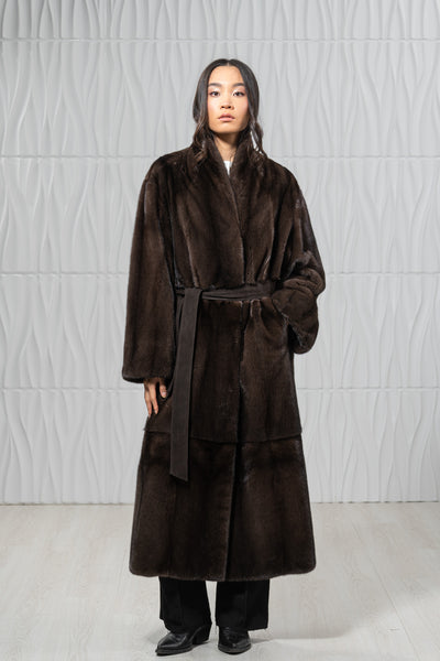 Star Light Mink Fur Coat - Women's Velvet Coat S/S 24M4133