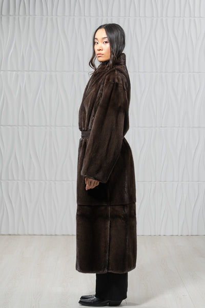 Star Light Mink Fur Coat - Women's Velvet Coat S/S 24M4133