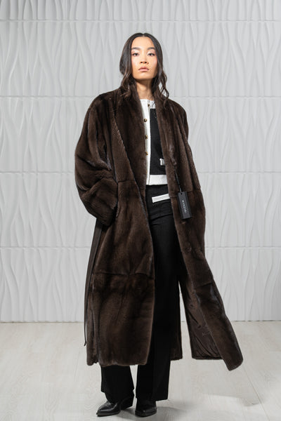 Star Light Mink Fur Coat - Women's Velvet Coat S/S 24M4133