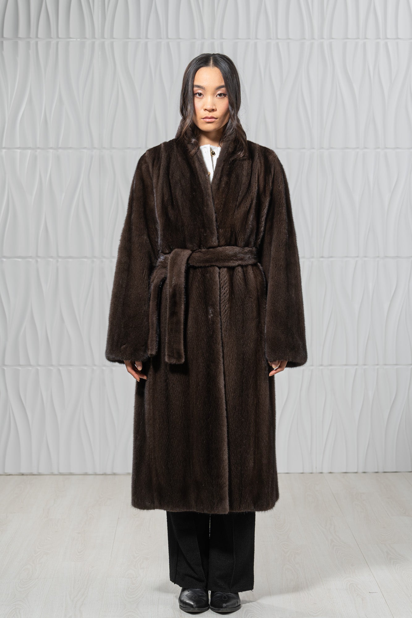 Star Light Mink Fur Coat - Women's Velvet Coat L/O 22M7950