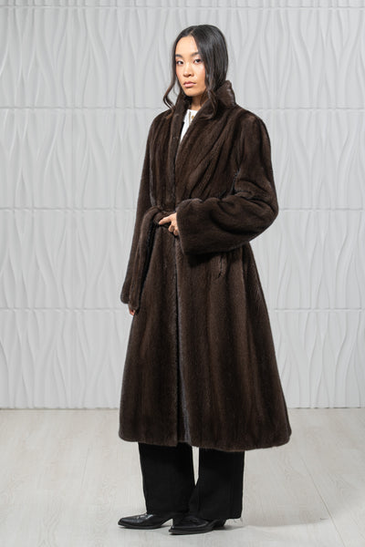 Star Light Mink Fur Coat - Women's Velvet Coat L/O 22M7950