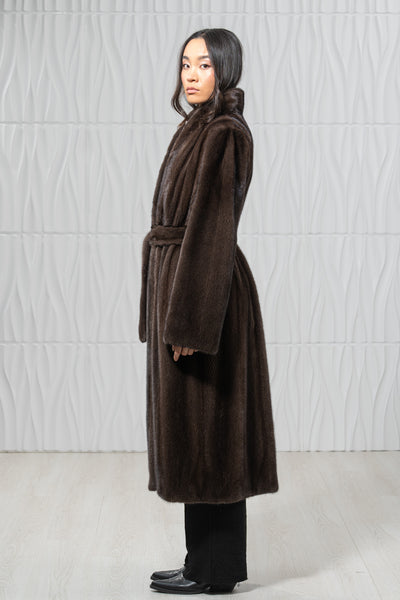 Star Light Mink Fur Coat - Women's Velvet Coat L/O 22M7950