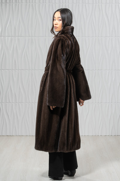 Star Light Mink Fur Coat - Women's Velvet Coat L/O 22M7950