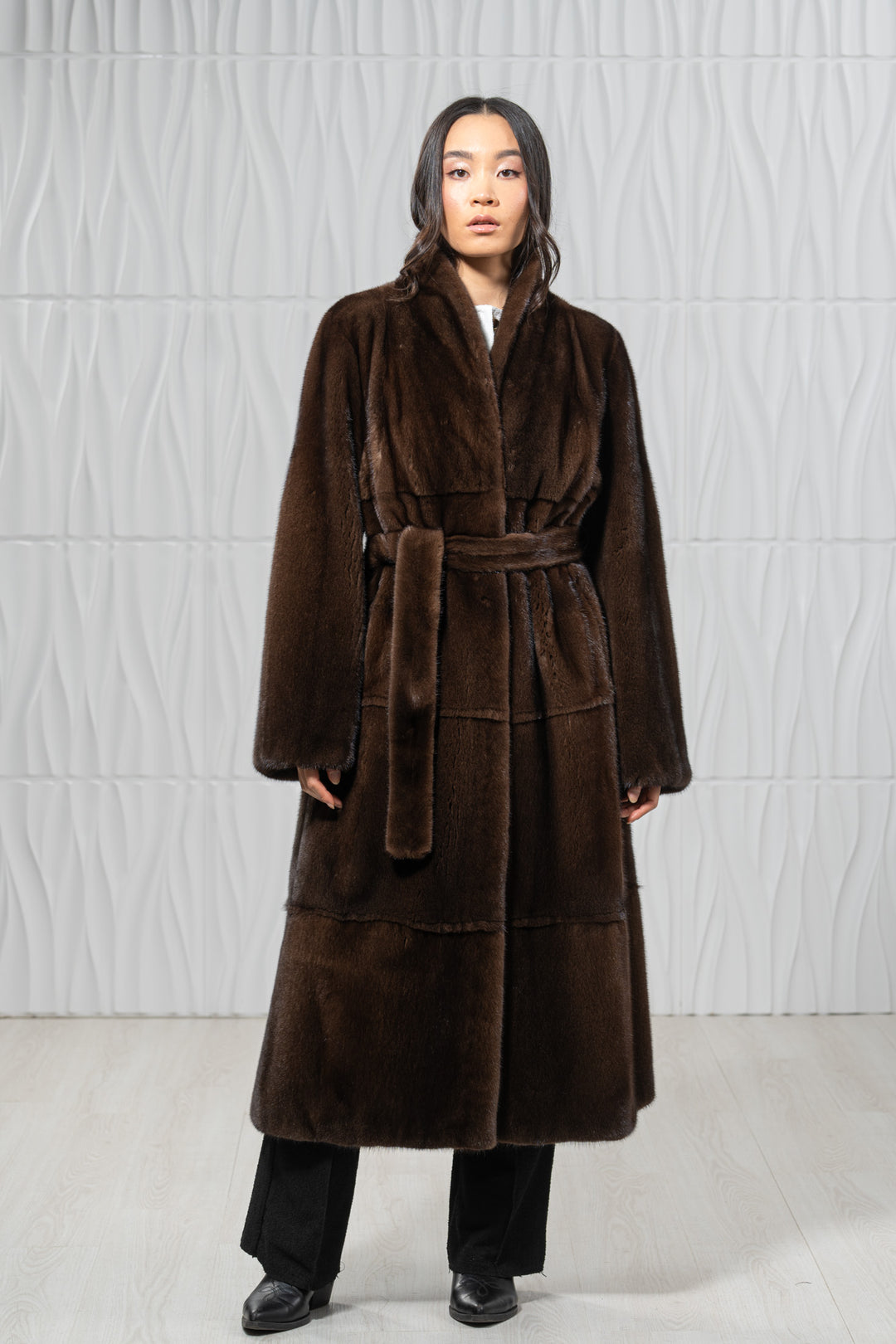 Brown Mink Fur Coat - Women&