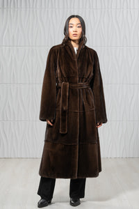 Brown Mink Fur Coat - Women&