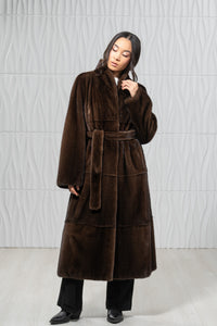 Brown Mink Fur Coat - Women&