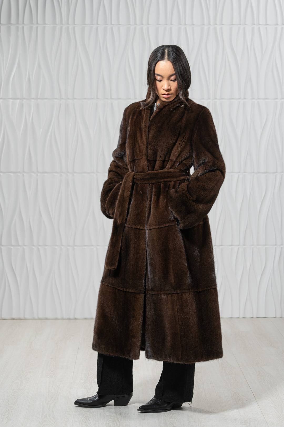 Brown Mink Fur Coat - Women&