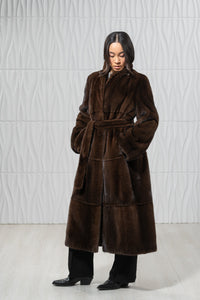 Brown Mink Fur Coat - Women&