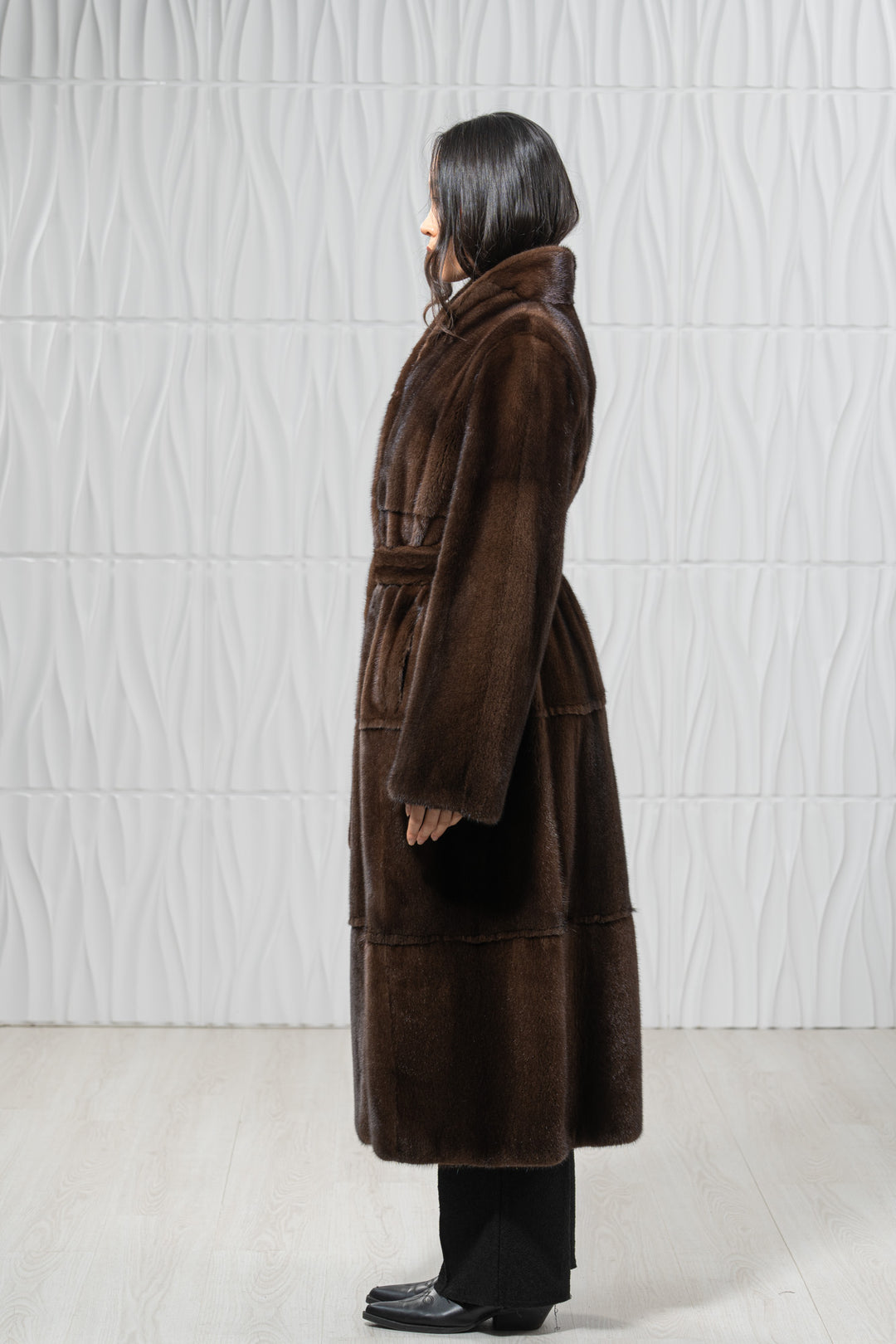 Brown Mink Fur Coat - Women&