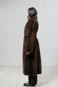 Brown Mink Fur Coat - Women&