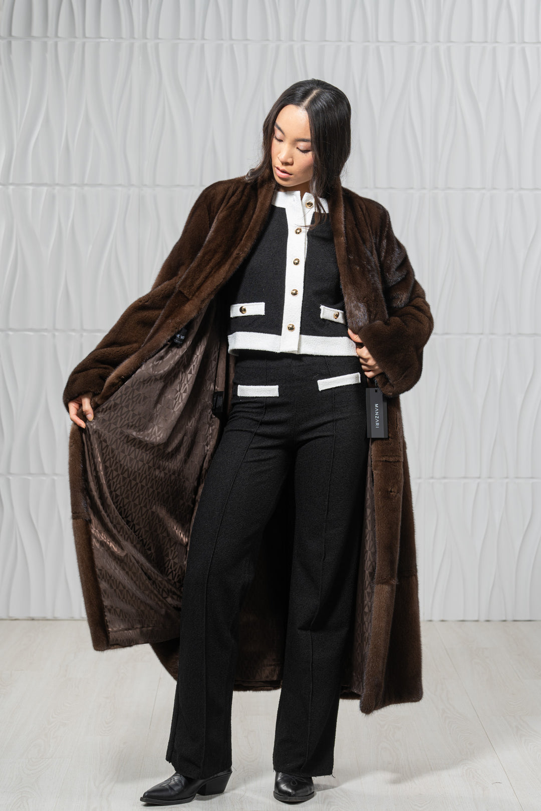 Brown Mink Fur Coat - Women&