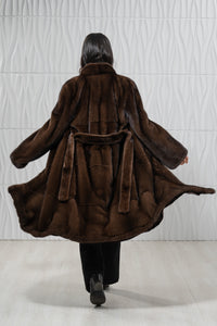 Brown Mink Fur Coat - Women&