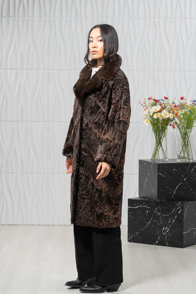 Swakara Skin Chokolat Long Hair Jacket A/K 20M677