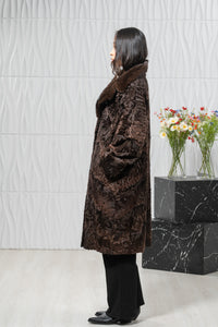 Swakara Skin Chokolat Long Hair Jacket A/K 20M677