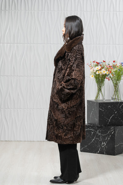 Swakara Skin Chokolat Long Hair Jacket A/K 20M677