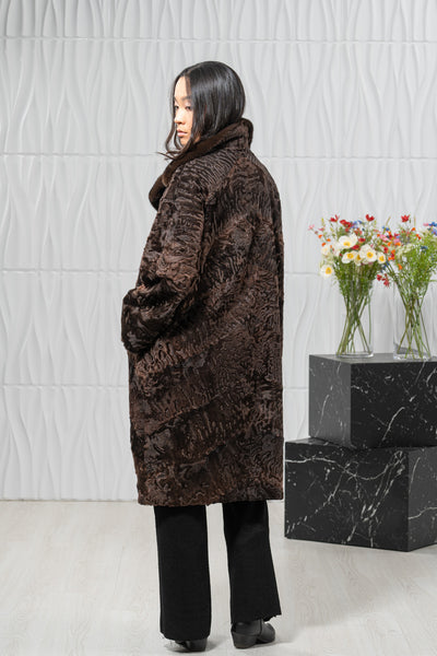 Swakara Skin Chokolat Long Hair Jacket A/K 20M677