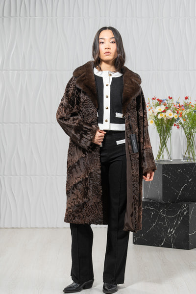 Swakara Skin Chokolat Long Hair Jacket A/K 20M677